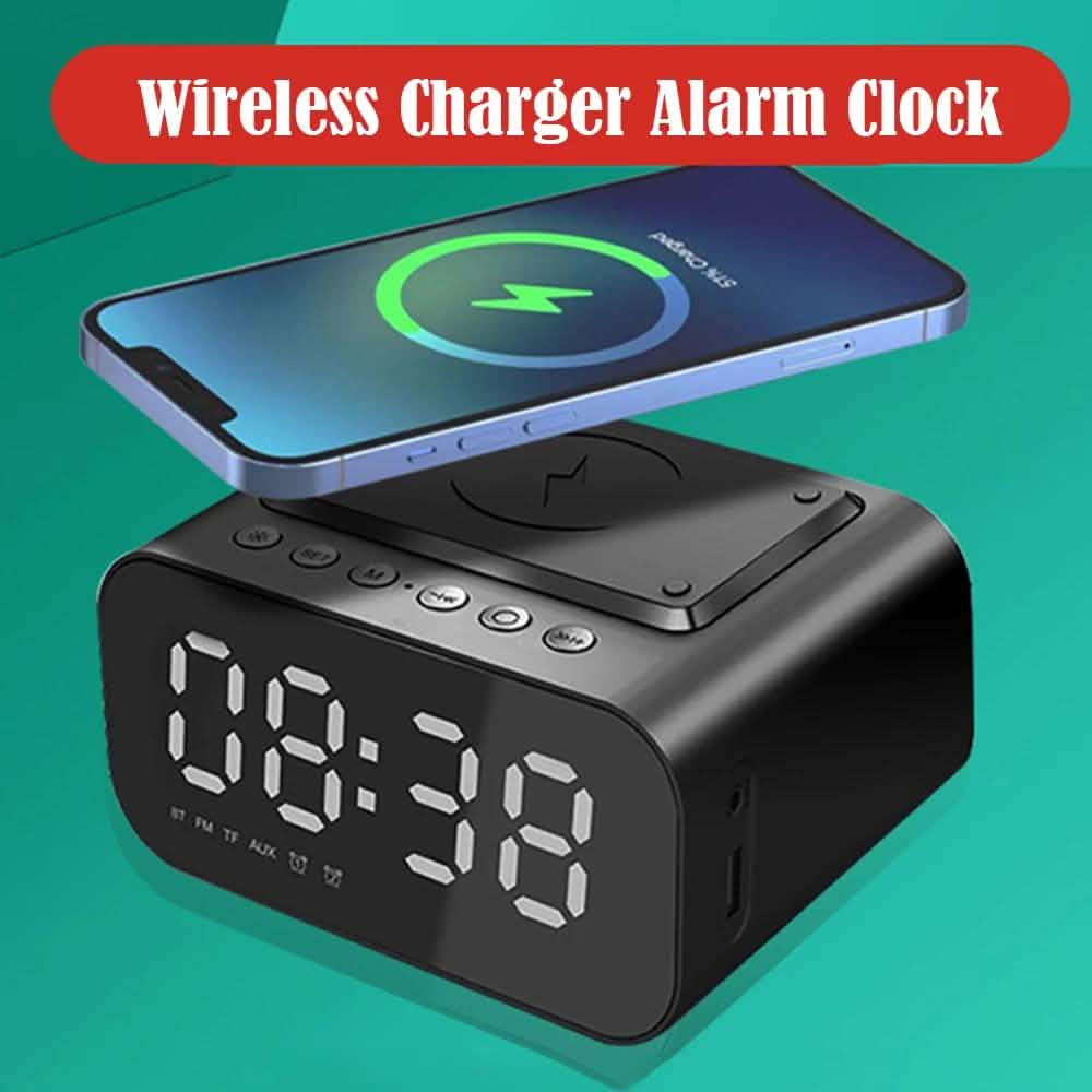 Wireless Charger Alarm Clock Bluetooth Speaker LED Smart Digital Clock DailySale