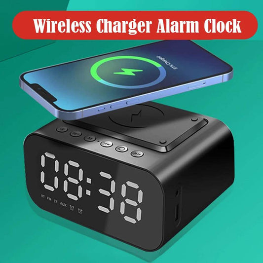 Wireless Charger Alarm Clock Bluetooth Speaker LED Smart Digital Clock DailySale