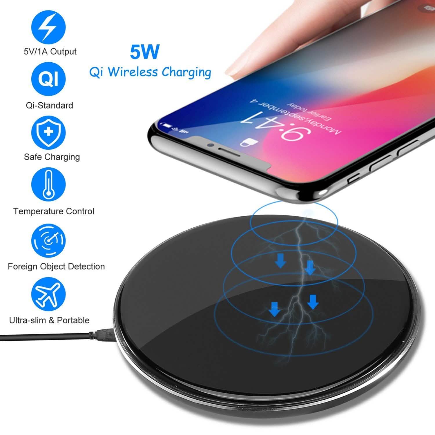 Wireless Charger Qi-Certified Ultra Slim 5W Charging Pad DailySale