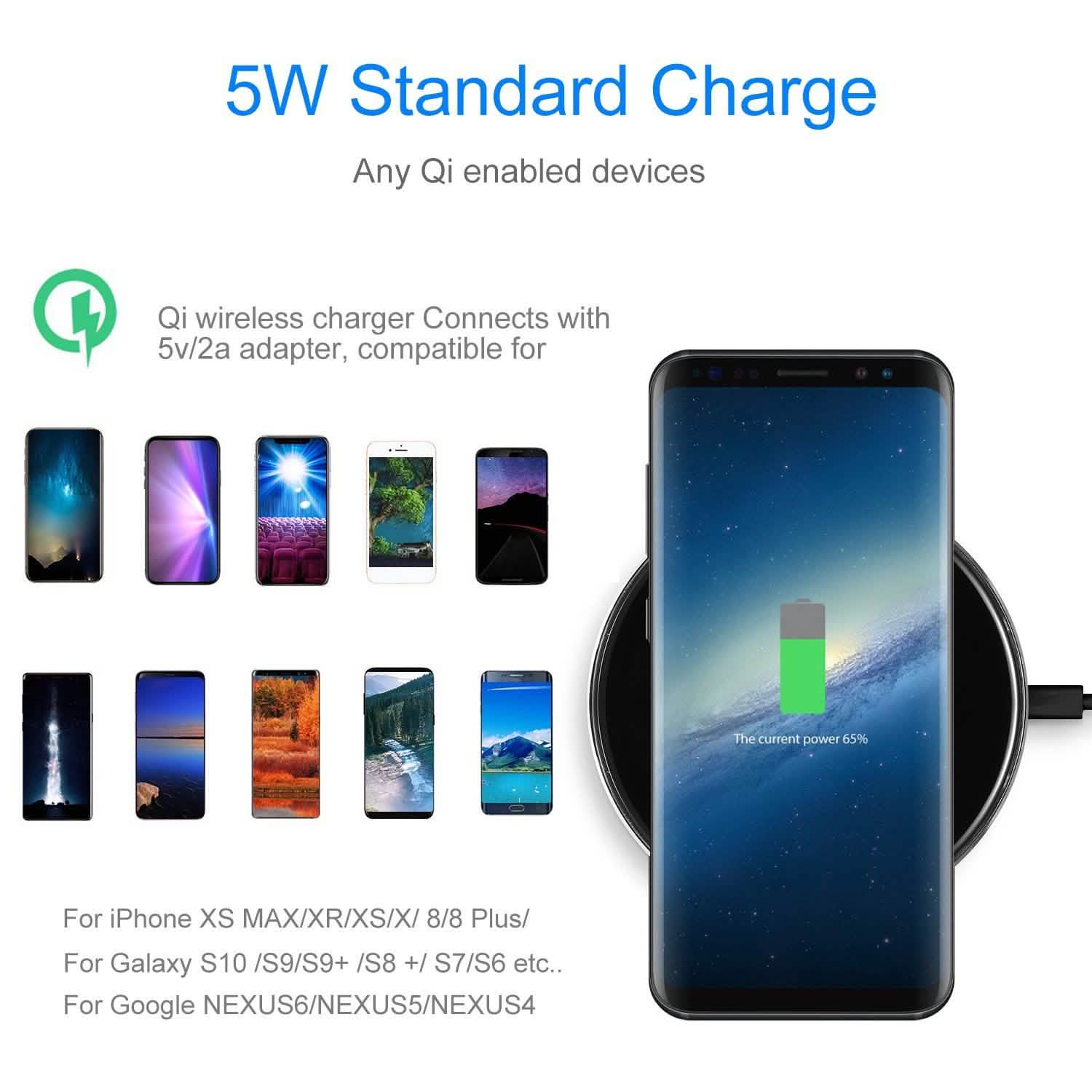 Wireless Charger Qi-Certified Ultra Slim 5W Charging Pad DailySale