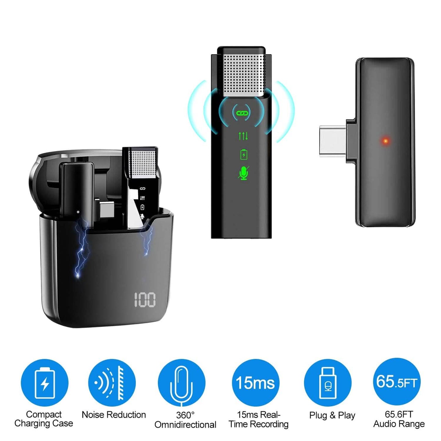 Wireless Clip On Microphone with Charging Case DailySale