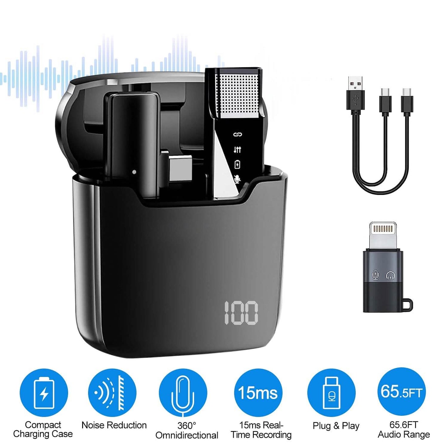 Wireless Clip On Microphone with Charging Case DailySale