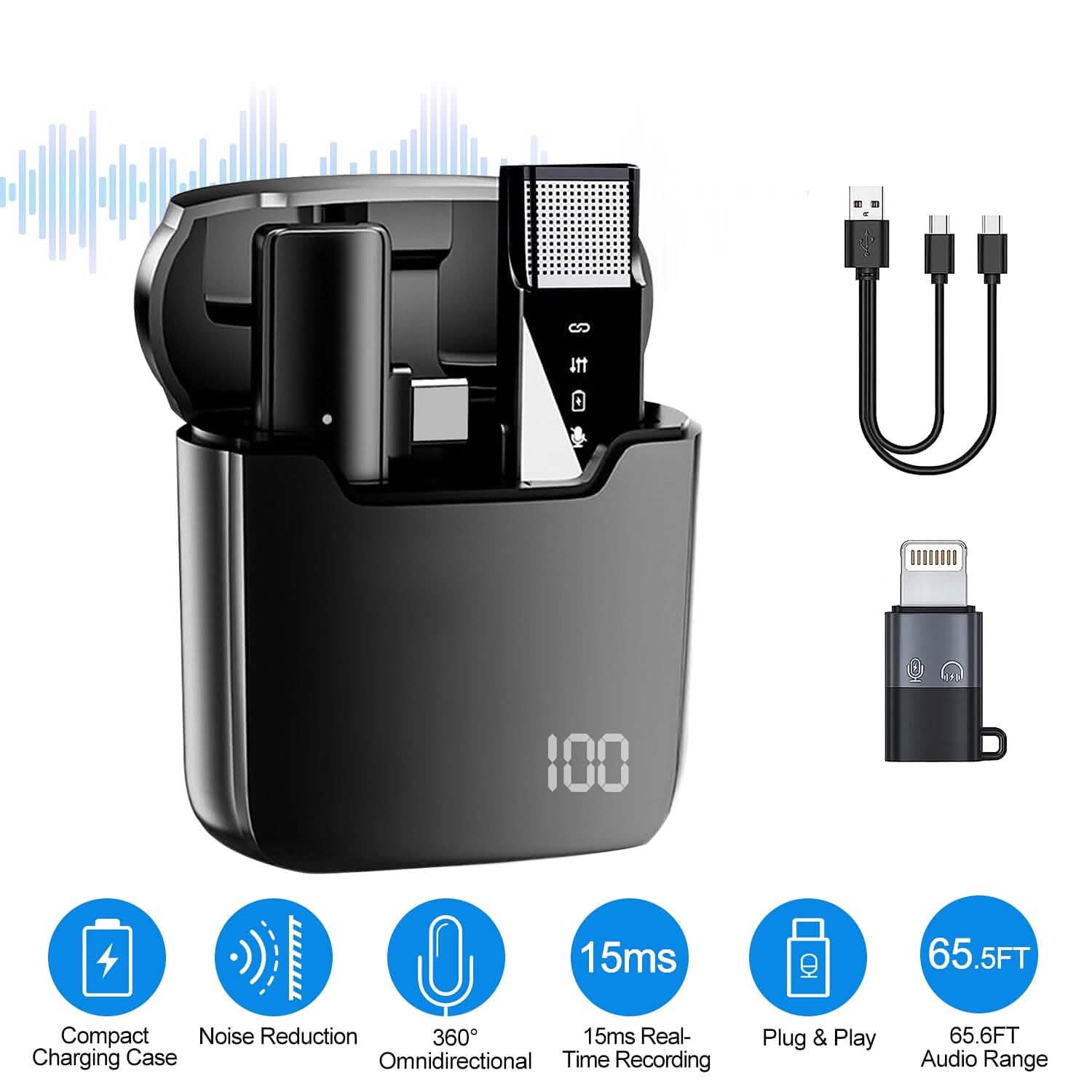 Wireless Clip On Microphone with Charging Case DailySale