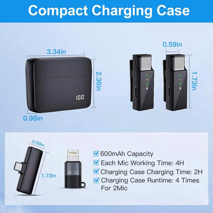 Wireless Clip On Microphone with Charging Case DailySale