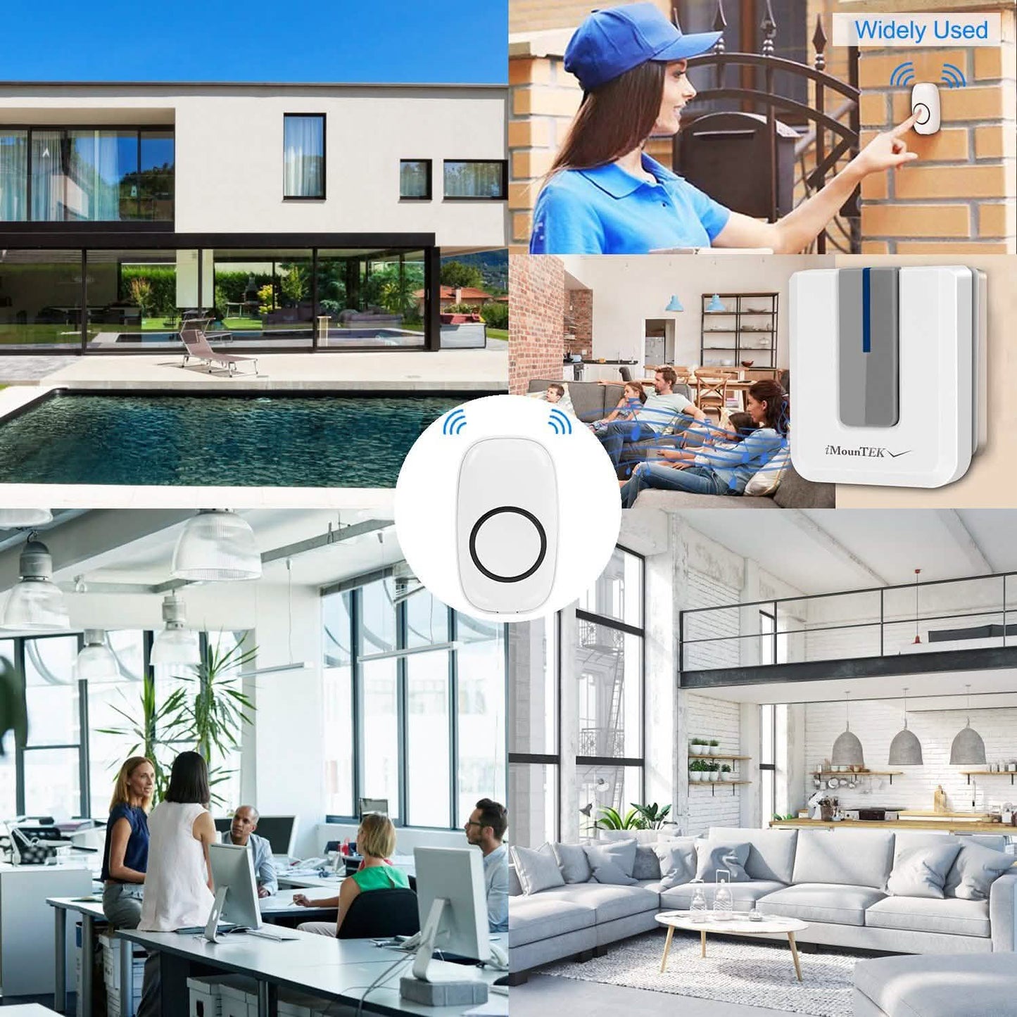 Wireless Doorbell Rings 1000FT with 1 Plug Receiver Chimes DailySale