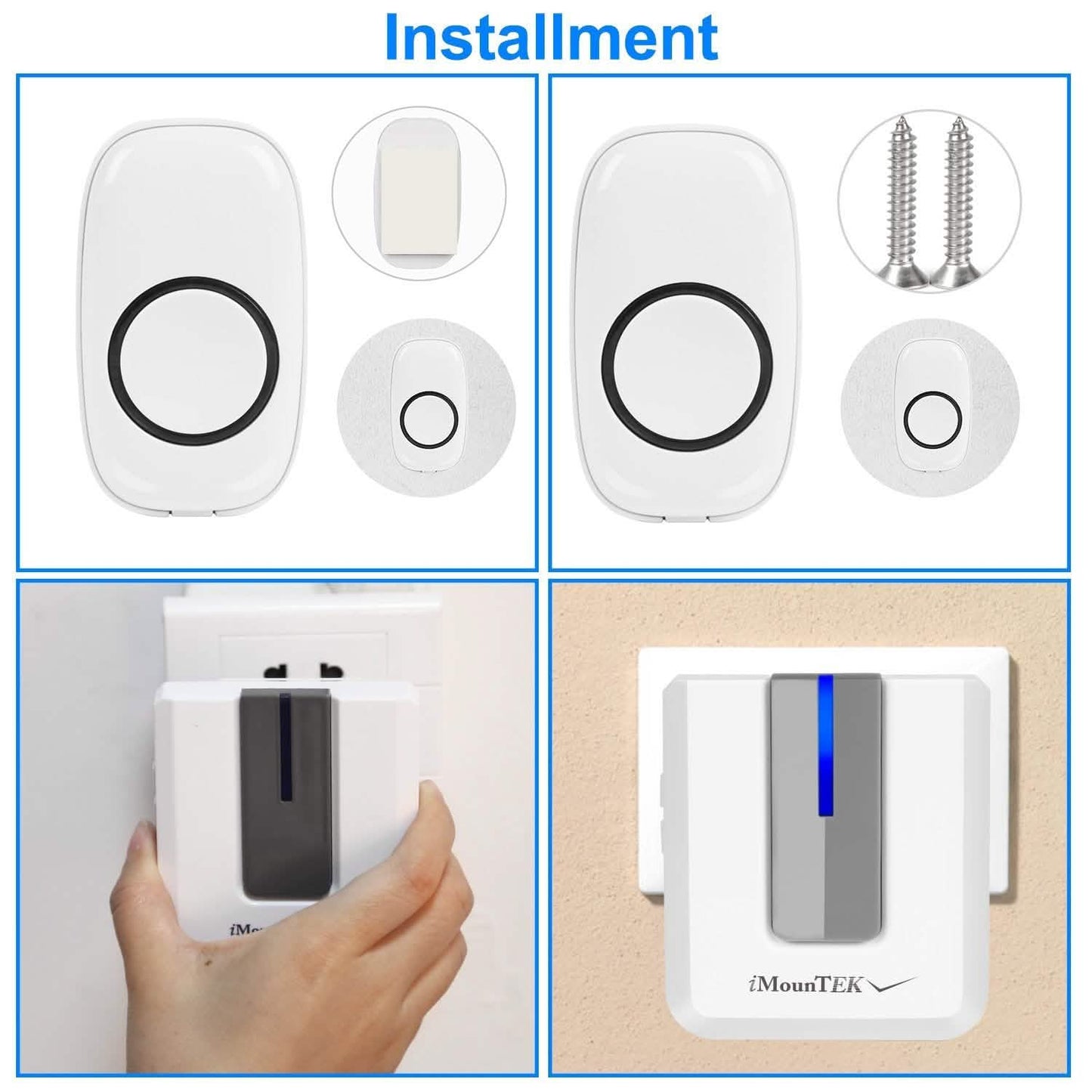 Wireless Doorbell Rings 1000FT with 1 Plug Receiver Chimes DailySale
