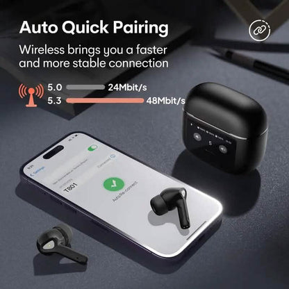 Wireless Earbuds with Smart Touch Screen Charging Case DailySale