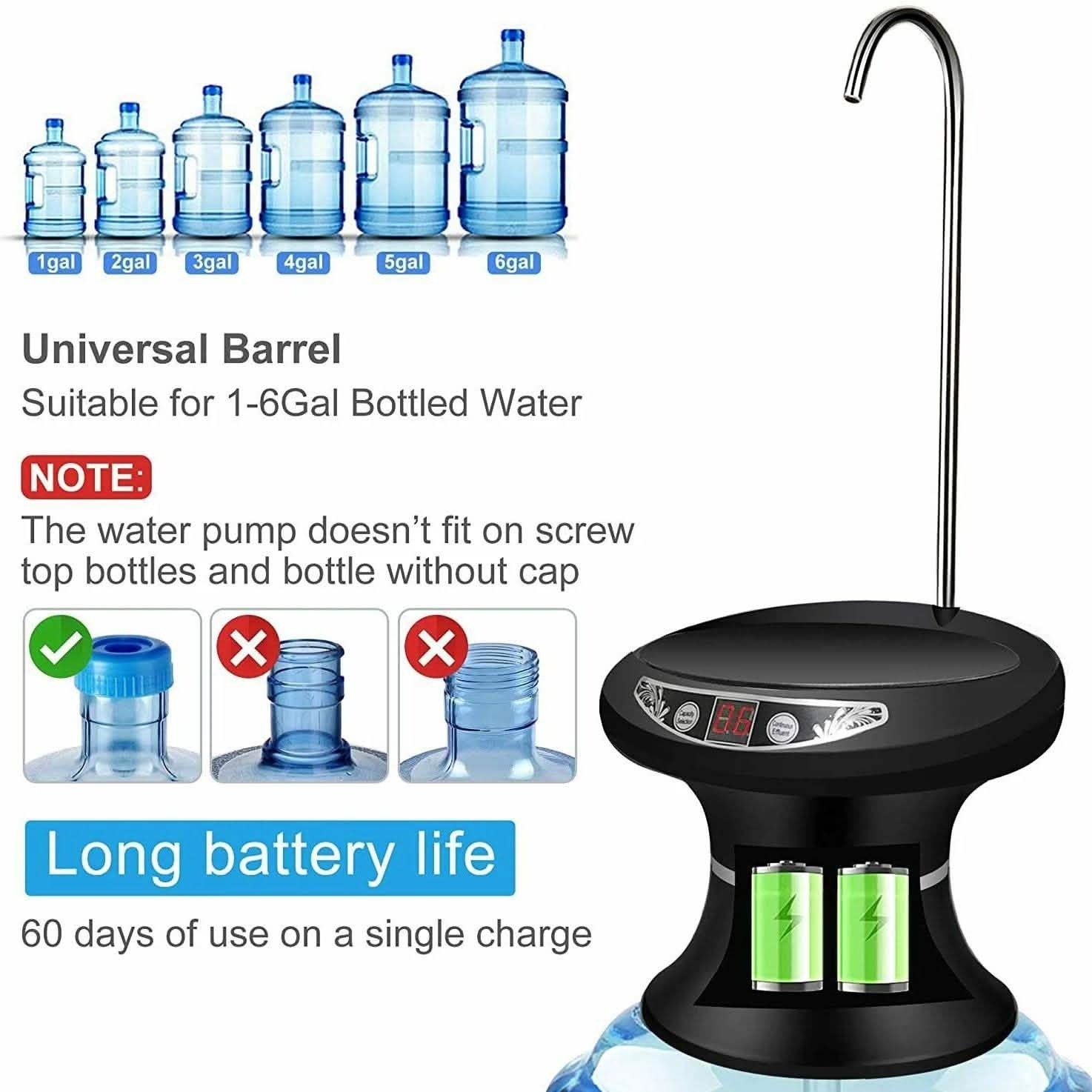 Wireless Electric Drinking Water Bottle Pump Dispenser DailySale