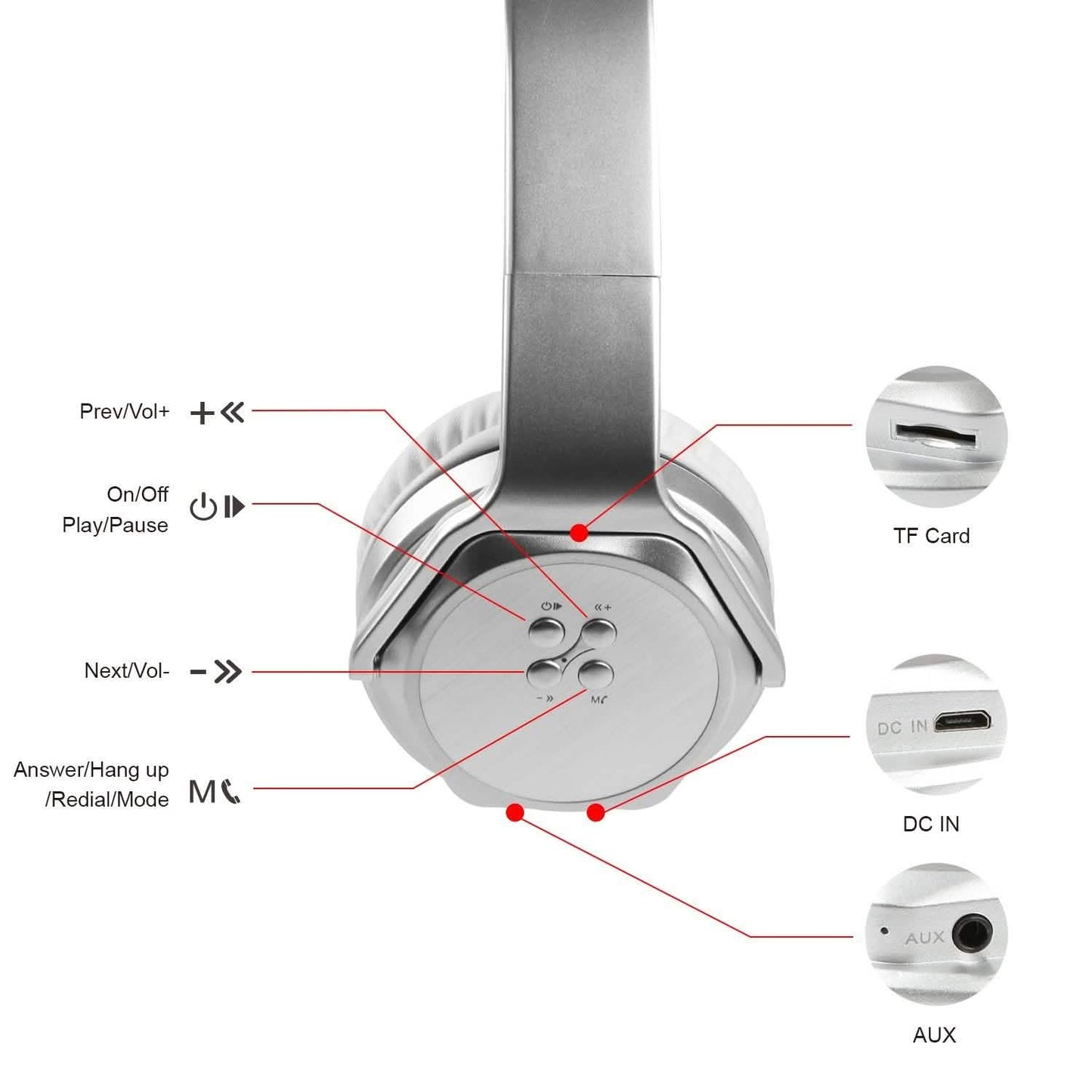 Wireless Foldable Headphones with Built-in Speaker DailySale