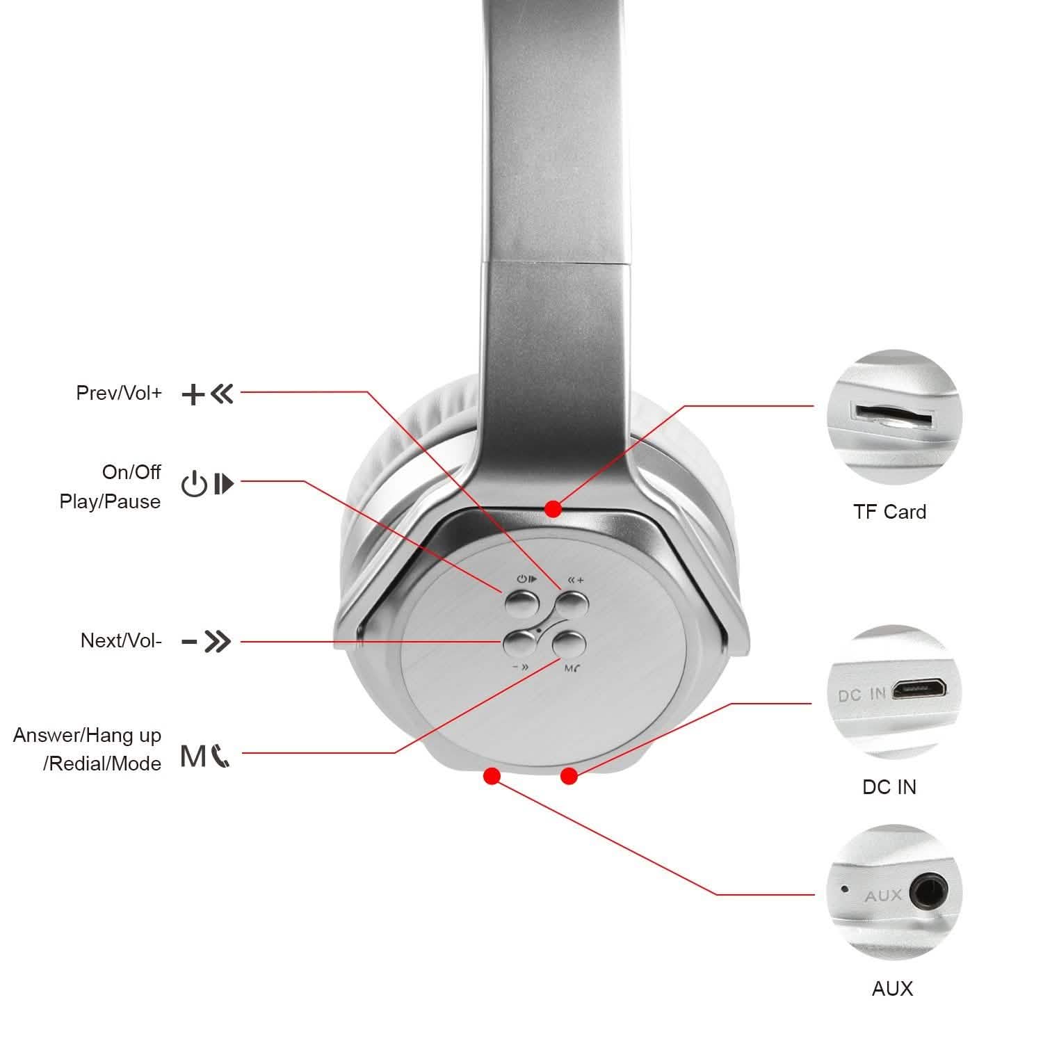 Wireless Foldable Headphones with Built-in Speaker DailySale