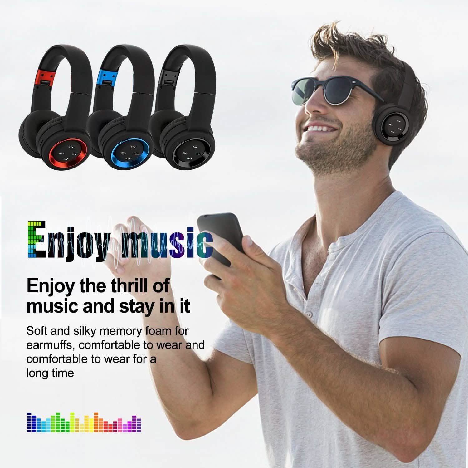 Wireless Headphones Bluetooth Headset Noise Cancelling Over Ear With Microphone DailySale