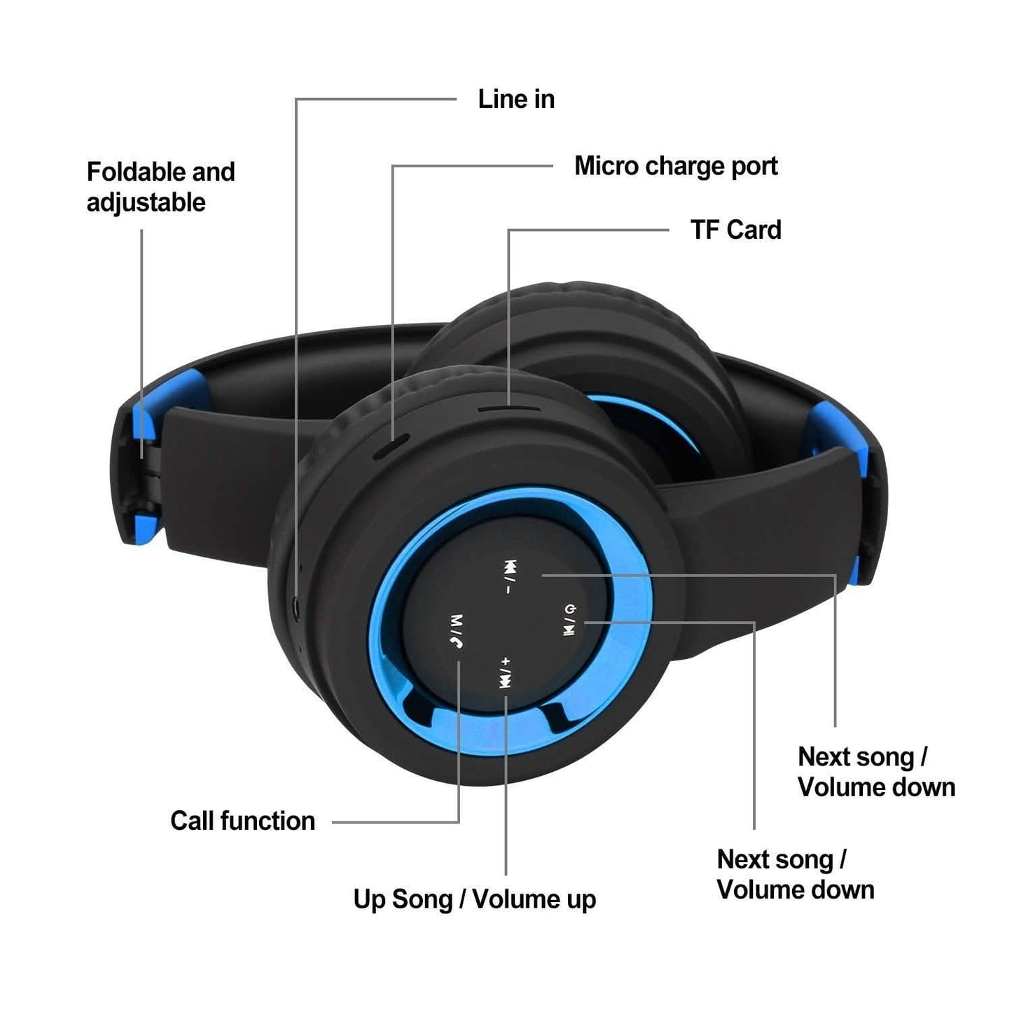 Wireless Headphones Bluetooth Headset Noise Cancelling Over Ear With Microphone DailySale