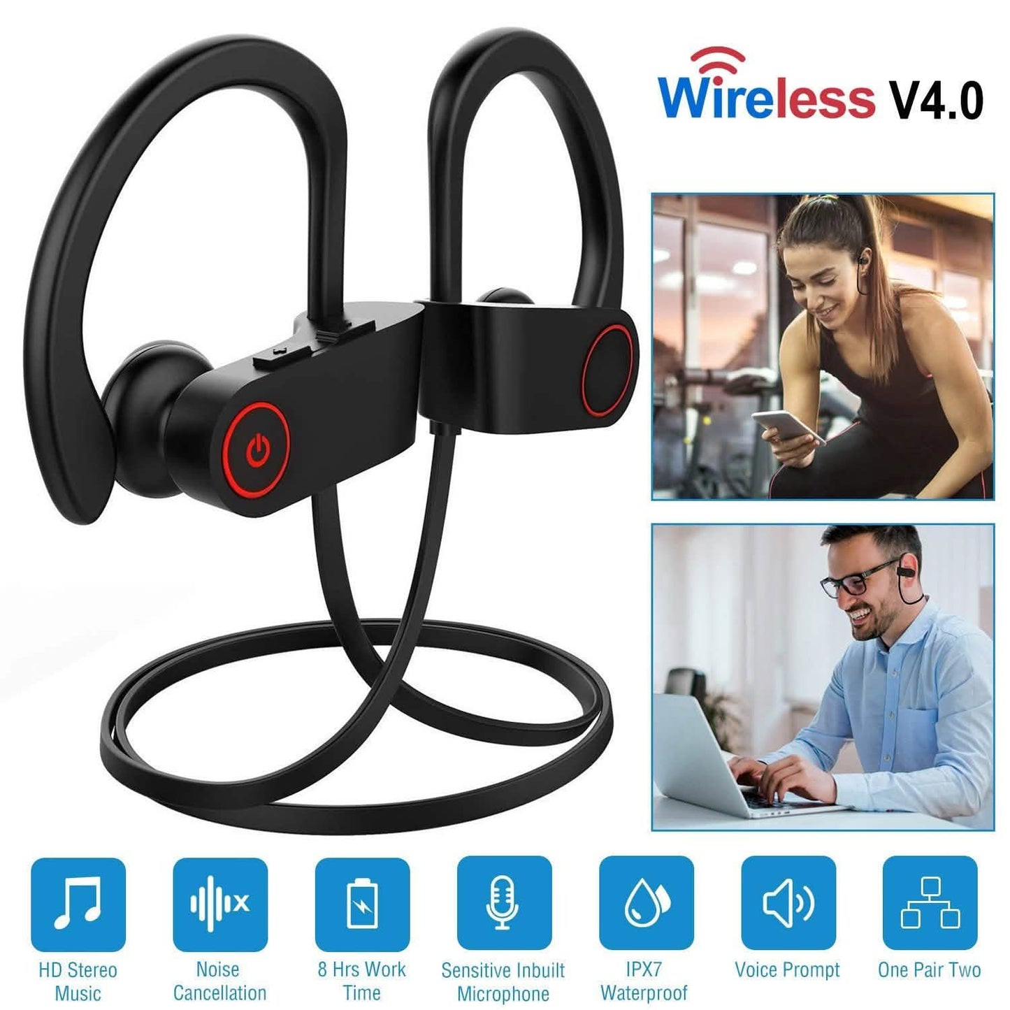 Wireless Headset IPX7 Waterproof DailySale