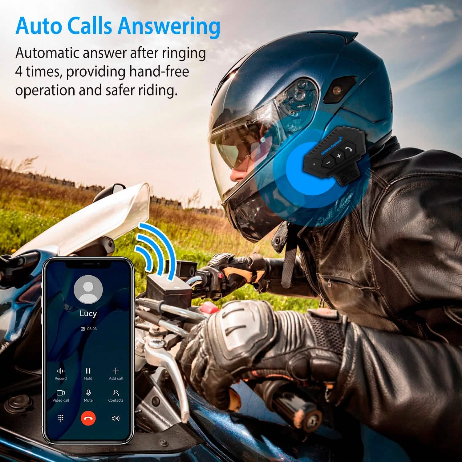 Wireless Headset Speaker Motorcycle Helmet Motorbike Headphone DailySale