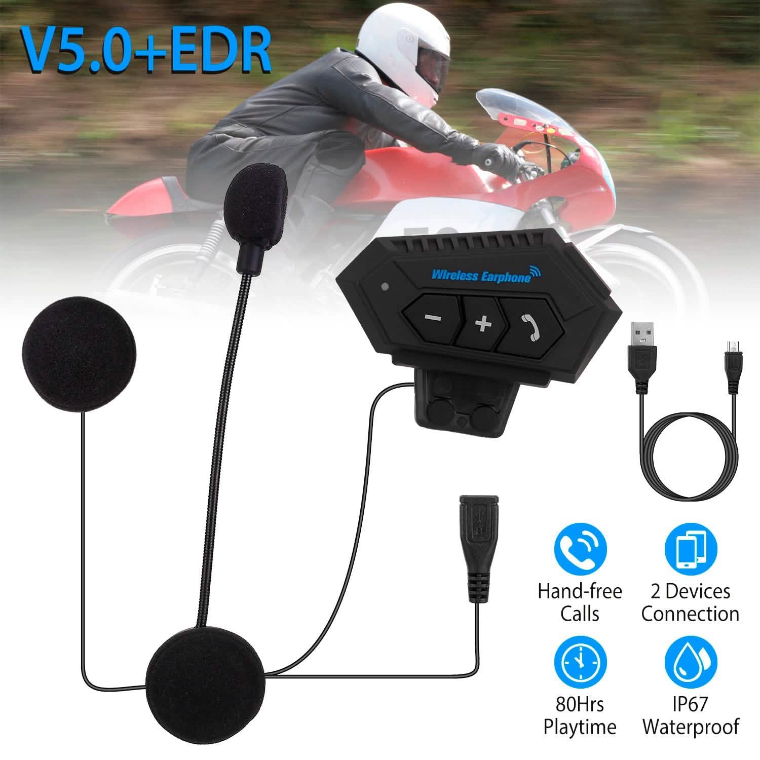 Wireless Headset Speaker Motorcycle Helmet Motorbike Headphone DailySale