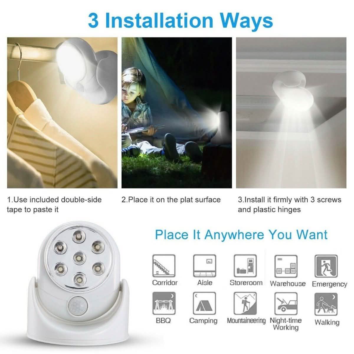 Wireless LED Spotlight 90° Motion Sensor Night Lamp DailySale