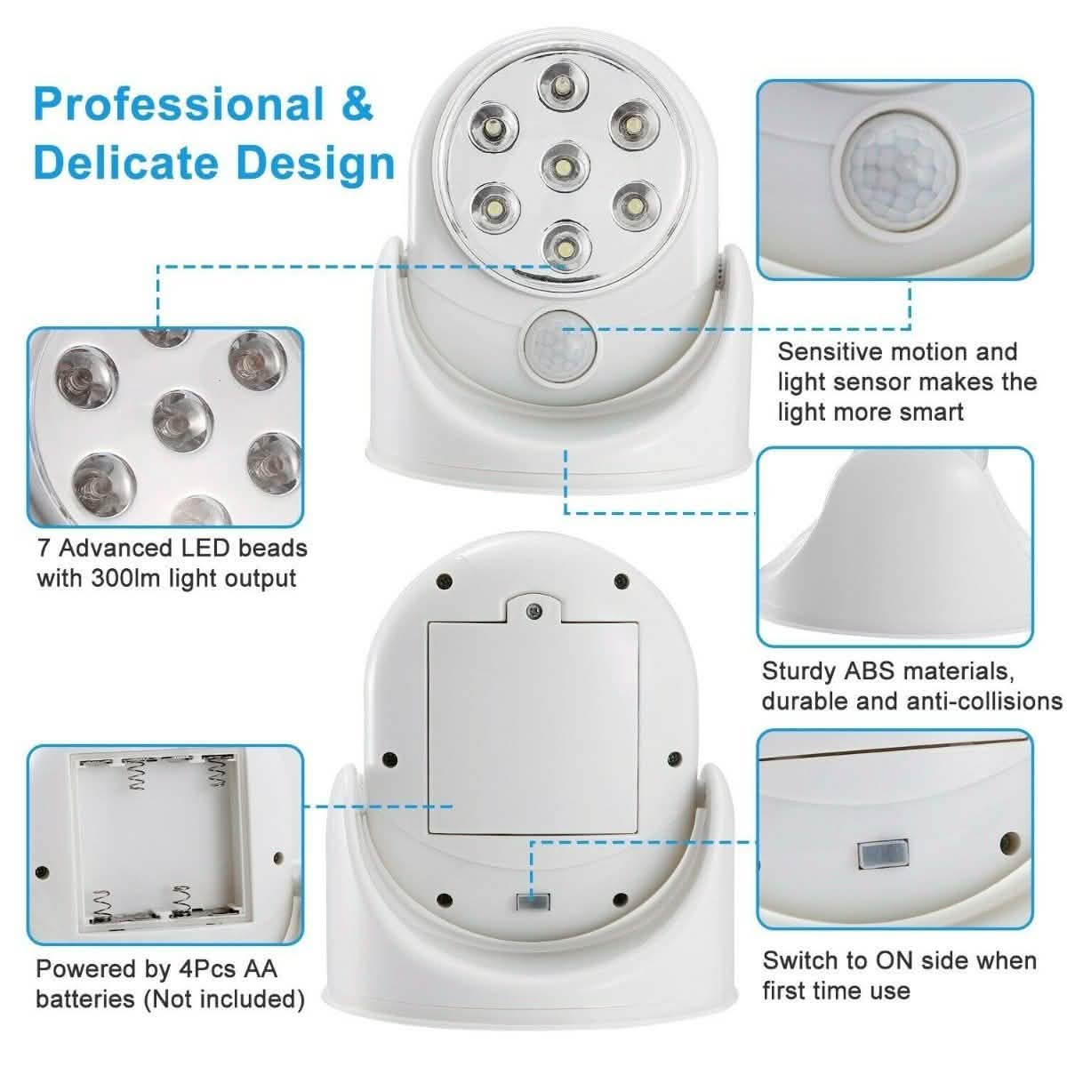 Wireless LED Spotlight 90° Motion Sensor Night Lamp DailySale
