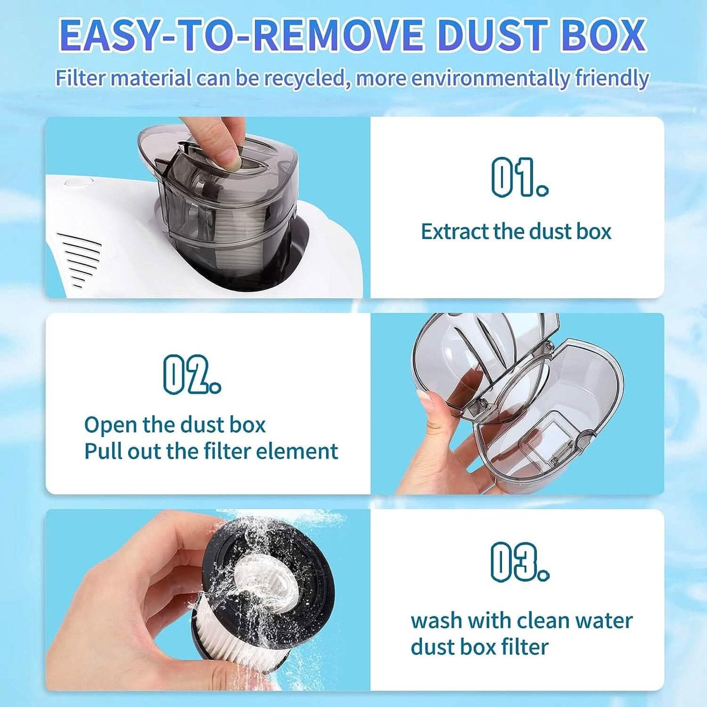 Wireless Mite Remover Cleaning Machine with 11KPa Powerful Suction DailySale