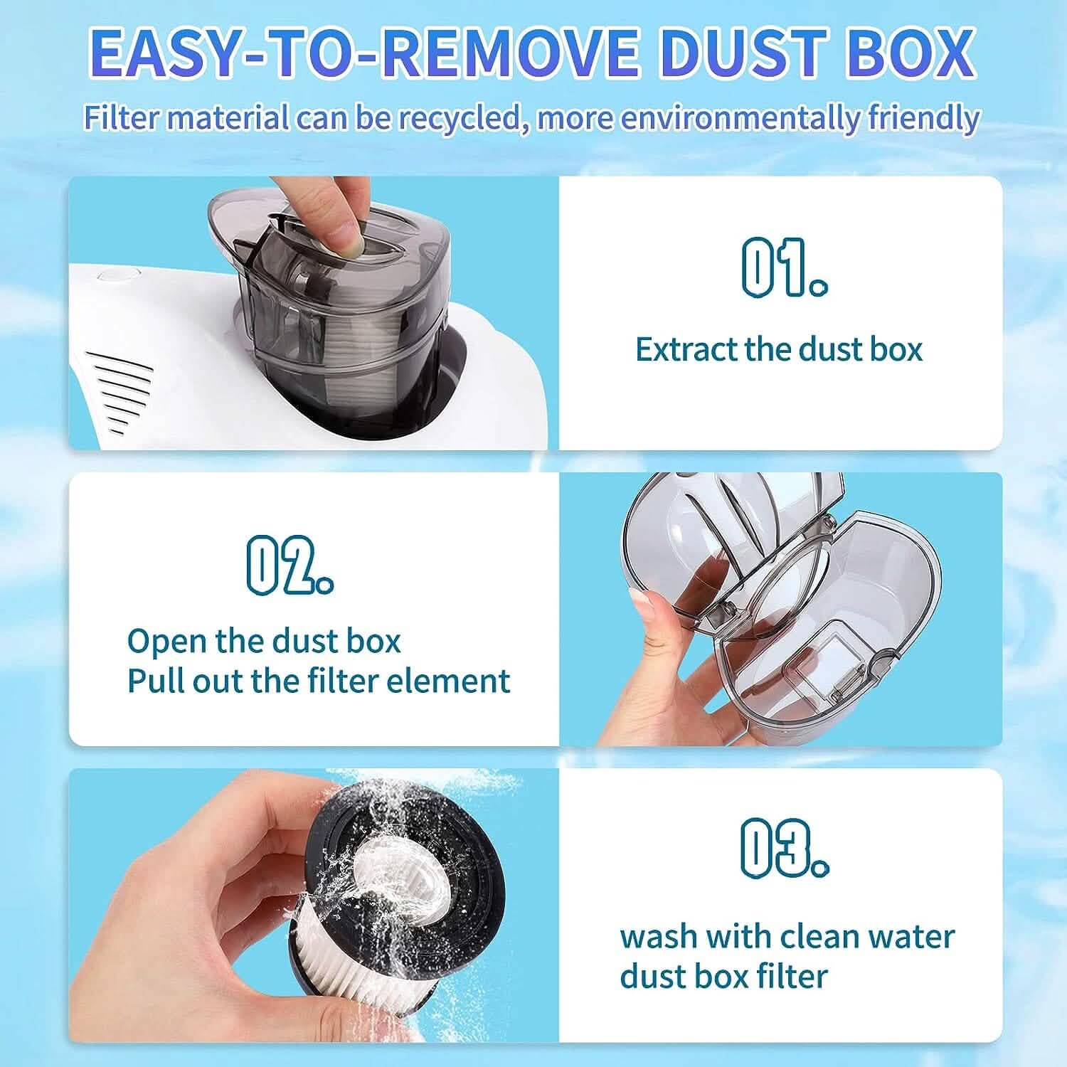 Wireless Mite Remover Cleaning Machine with 11KPa Powerful Suction DailySale