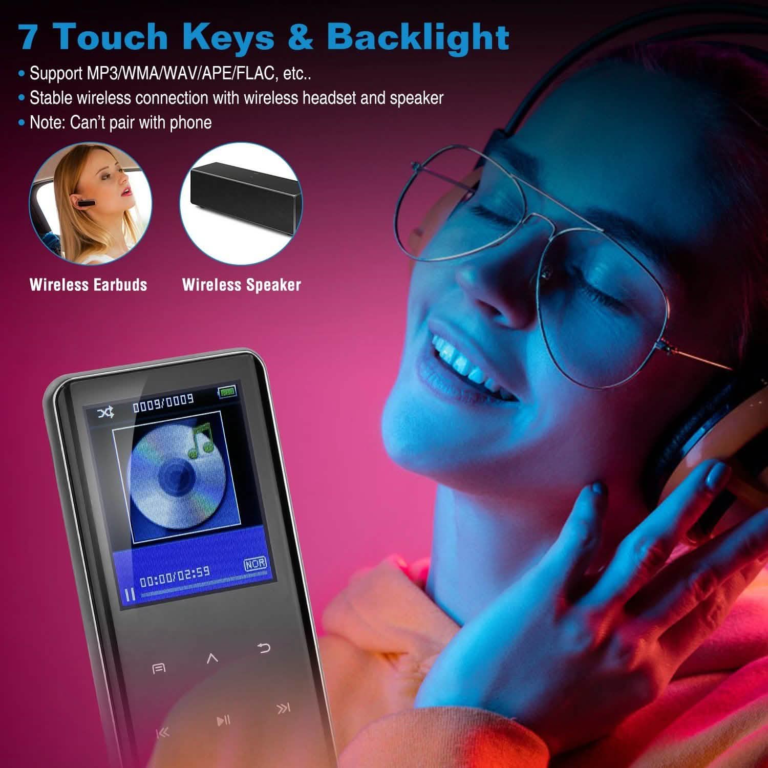 Wireless MP3 Player with Voice Recorder 32G Digital Music HiFi DailySale