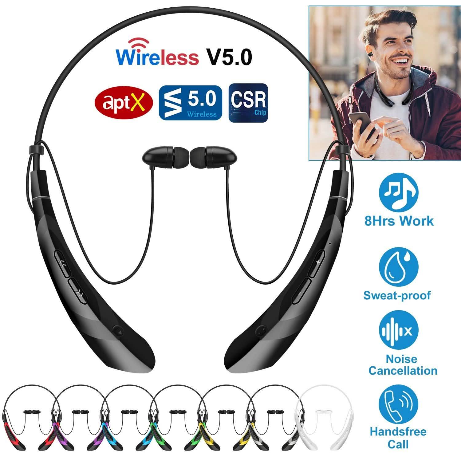 Wireless Neckband Headphones V 5.0 Sweat-proof Sport Headsets DailySale