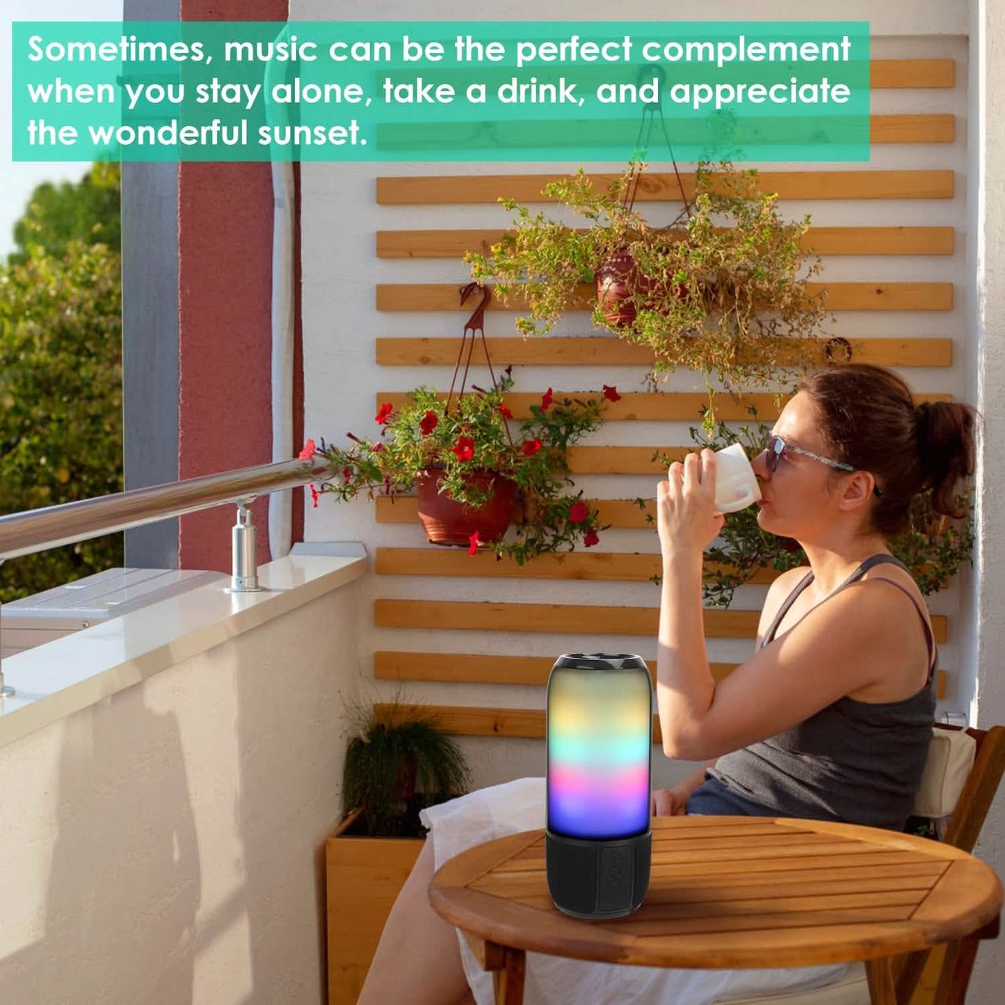 Wireless Portable Speaker with Color Changing Light DailySale