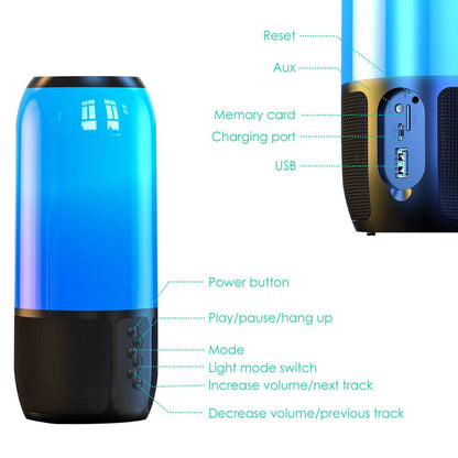 Wireless Portable Speaker with Color Changing Light DailySale
