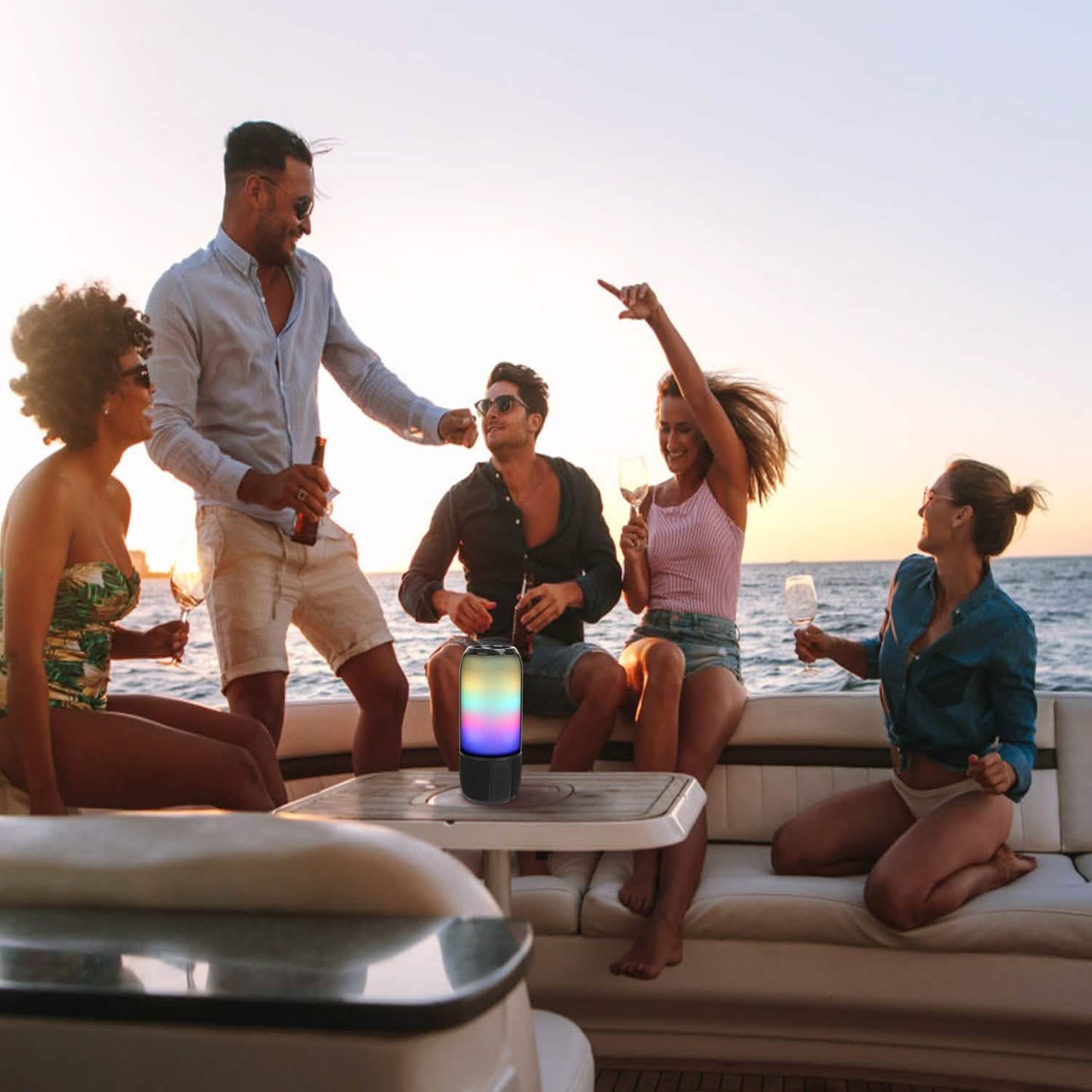 Wireless Portable Speaker with Color Changing Light DailySale