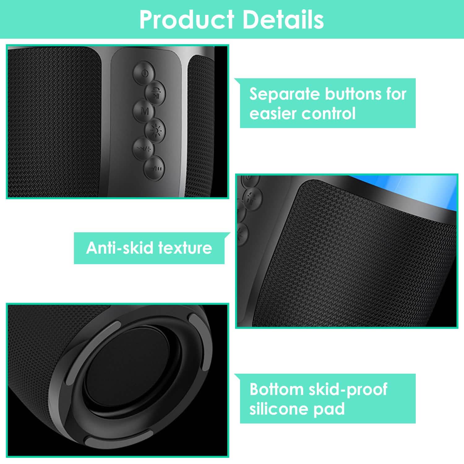 Wireless Portable Speaker with Color Changing Light DailySale