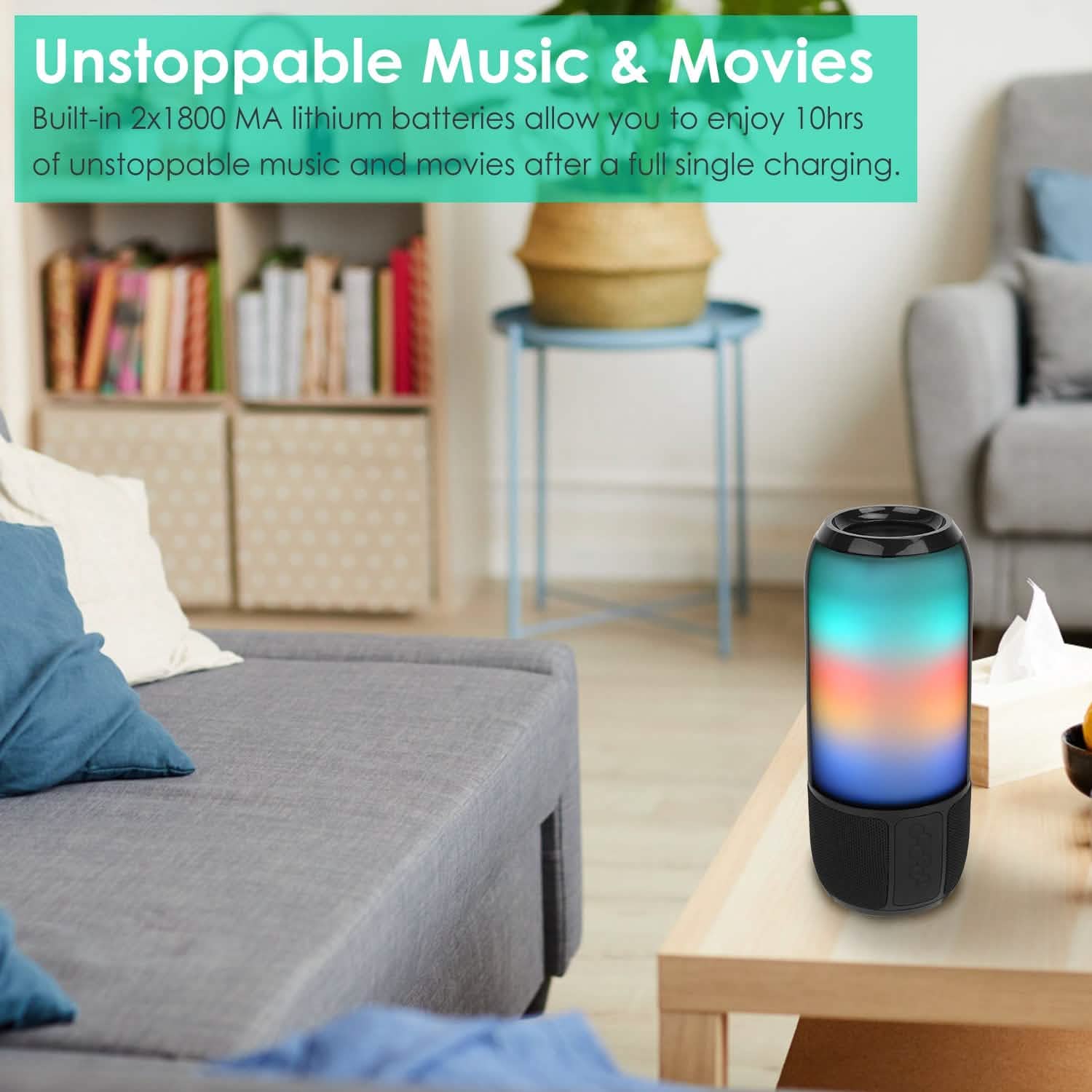 Wireless Portable Speaker with Color Changing Light DailySale