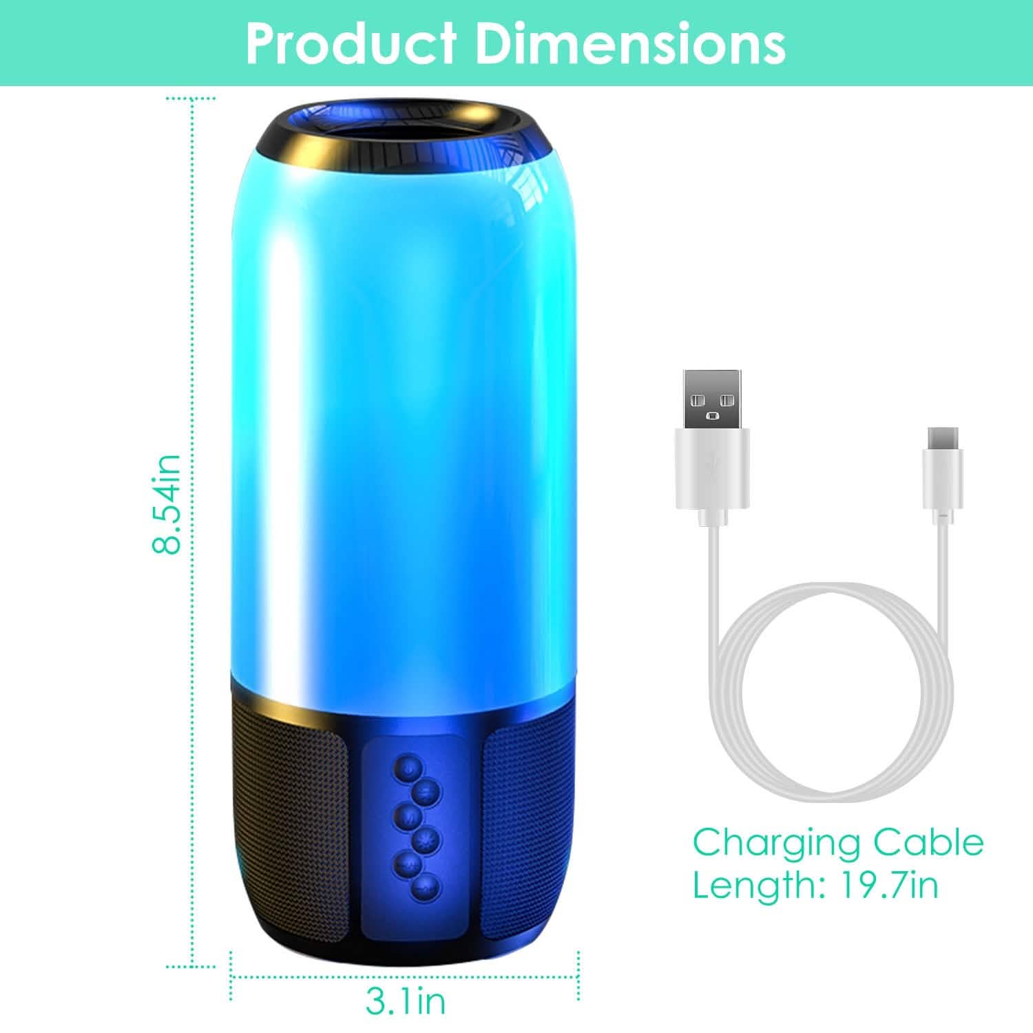 Wireless Portable Speaker with Color Changing Light DailySale