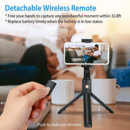 Wireless Selfie Stick Extendable Tripod with Detachable Remote Shutter for 3.5-6.2" Phone DailySale