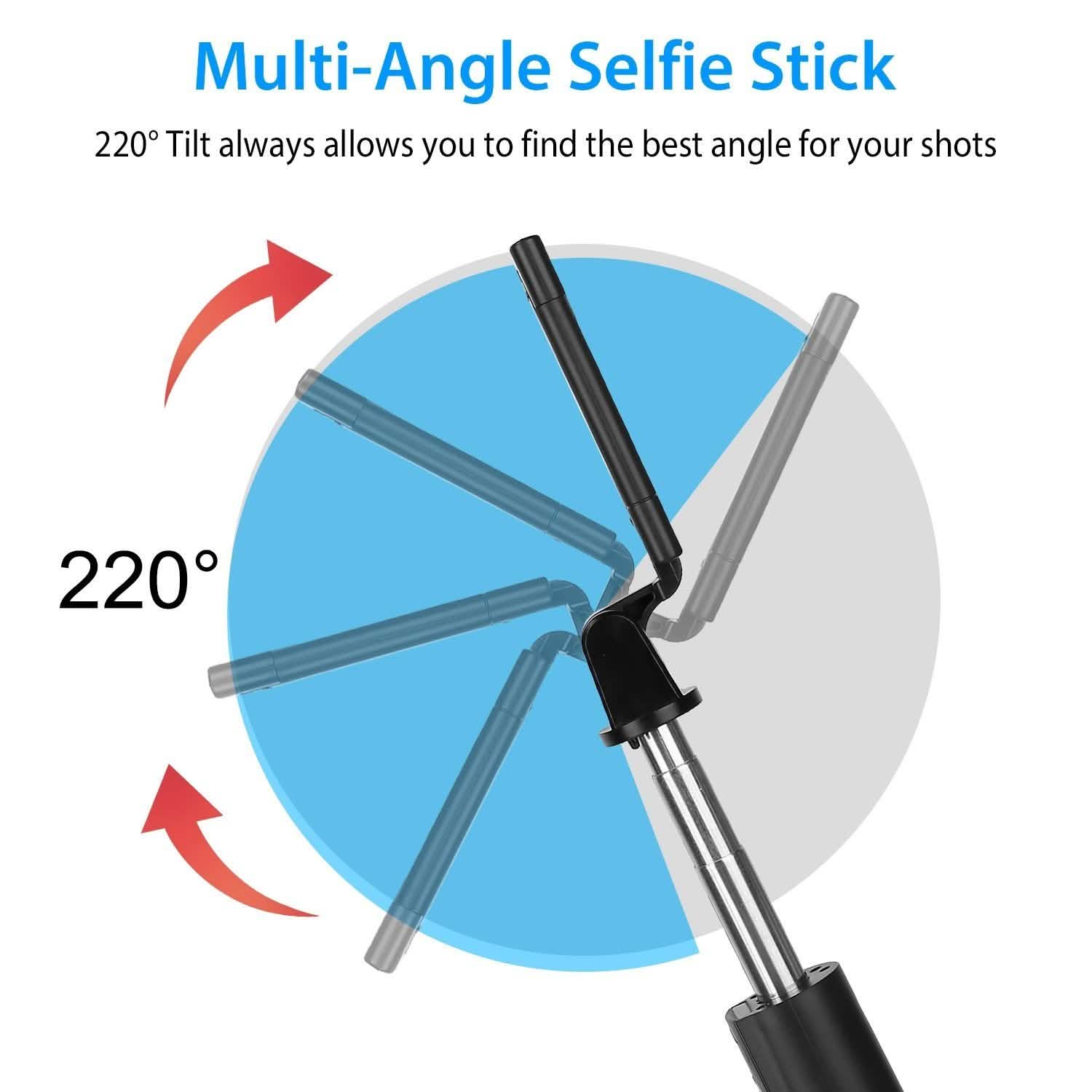Wireless Selfie Stick Extendable Tripod with Detachable Remote Shutter for 3.5-6.2" Phone DailySale