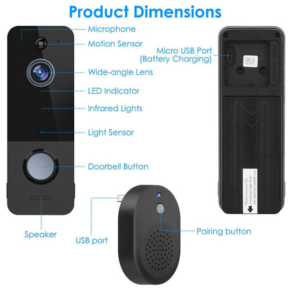 Wireless Smart Wi-Fi Video Doorbell DailySale