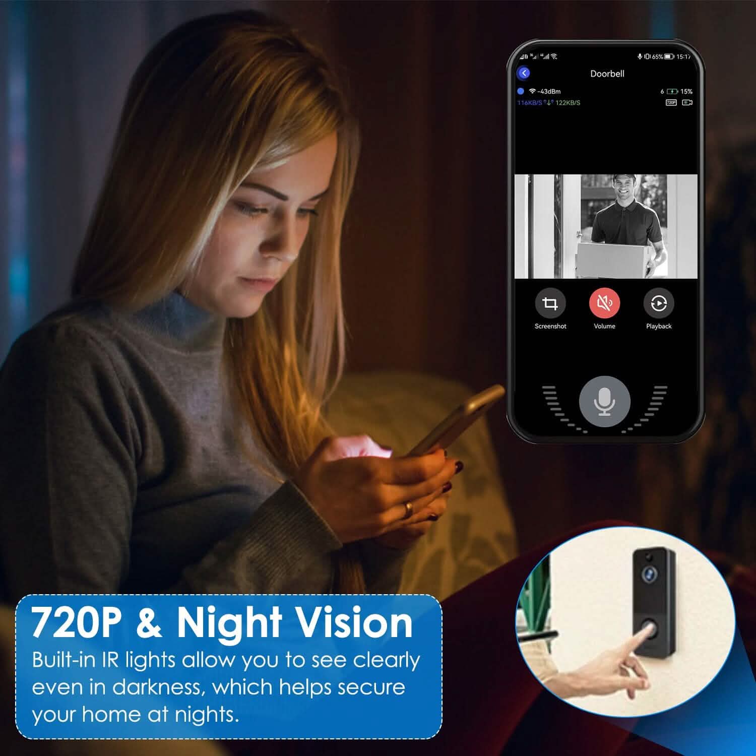 Wireless Smart Wi-Fi Video Doorbell DailySale