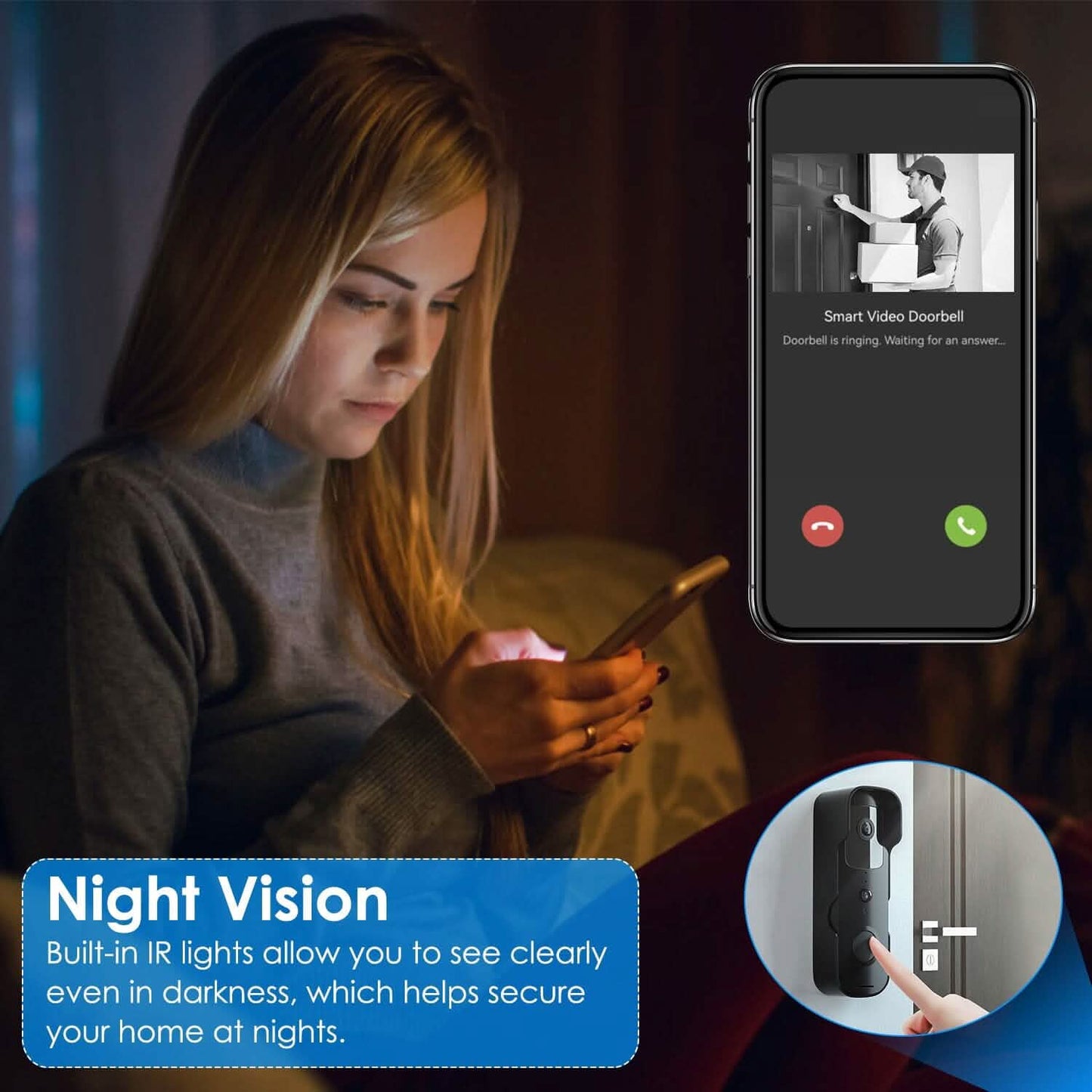 Wireless Smart WIFI Video Doorbell Two Way Audio DailySale