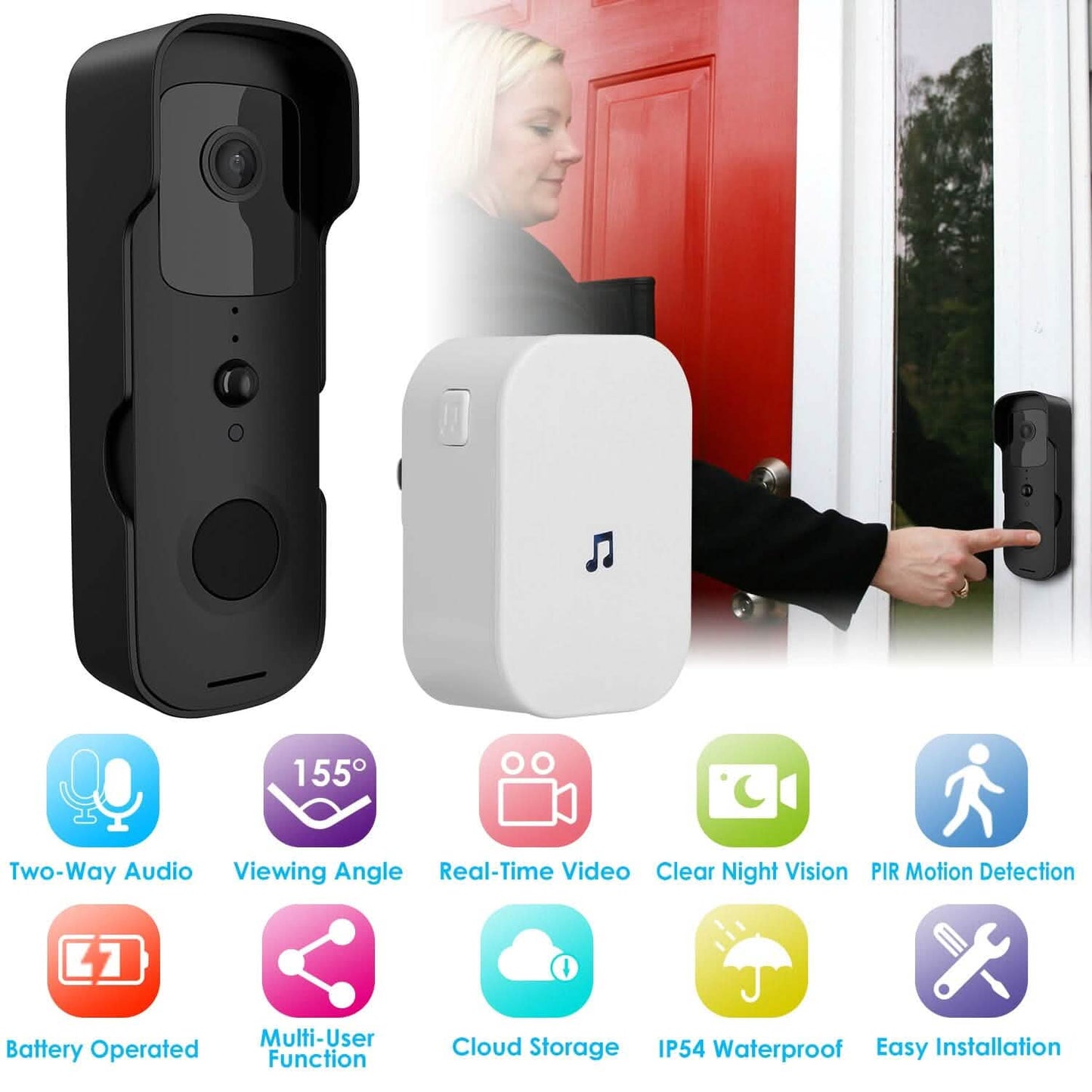 Wireless Smart WIFI Video Doorbell Two Way Audio DailySale