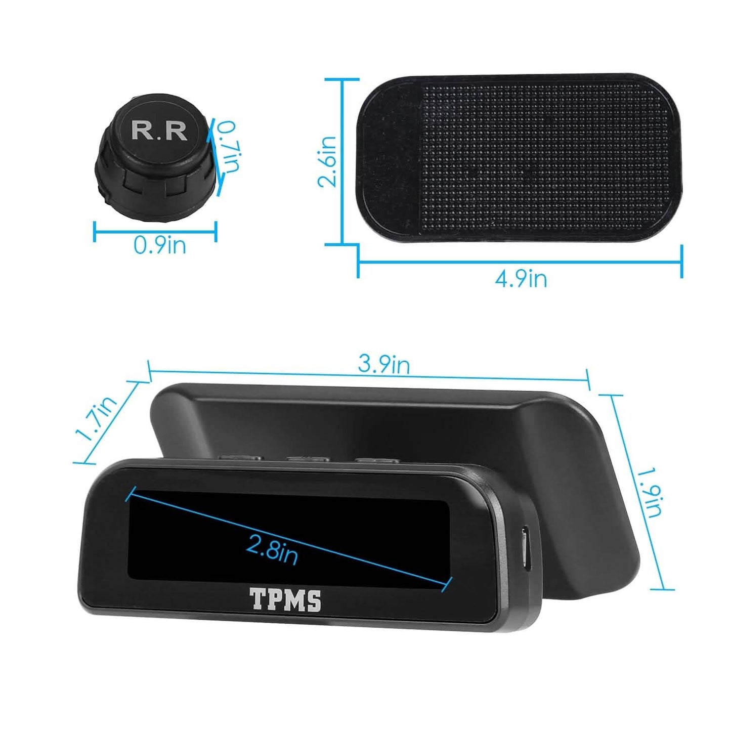 Wireless Solar Car Tire Pressure Monitoring System Auto Tire Pressure with Sensors Temperature Alarm DailySale