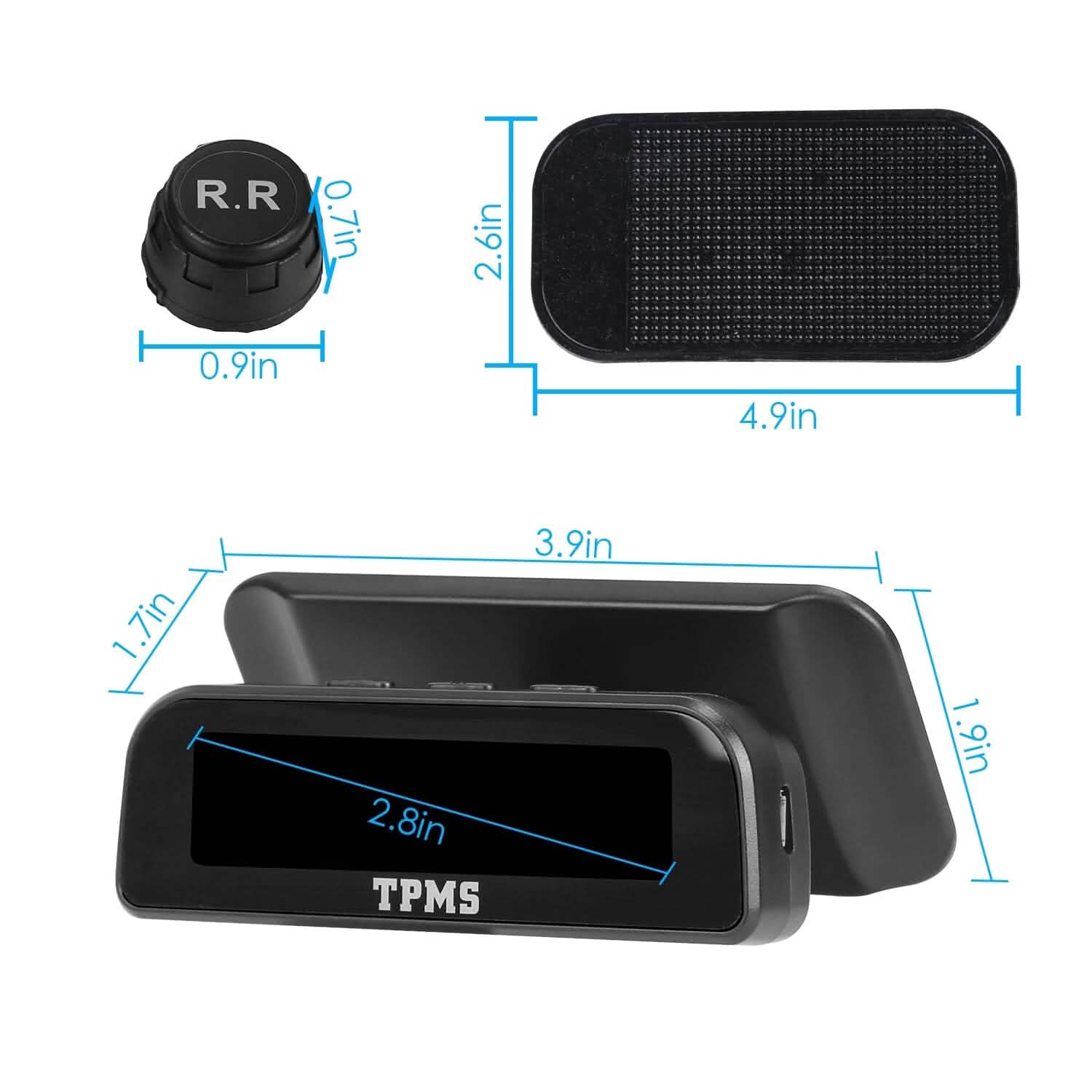 Wireless Solar Car Tire Pressure Monitoring System Auto Tire Pressure with Sensors Temperature Alarm DailySale