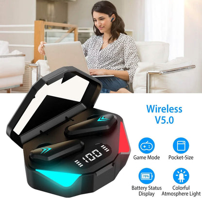 Wireless TWS 5.0 In-Ear Headphone Headset with Charging Case Low Latency Game Mode DailySale
