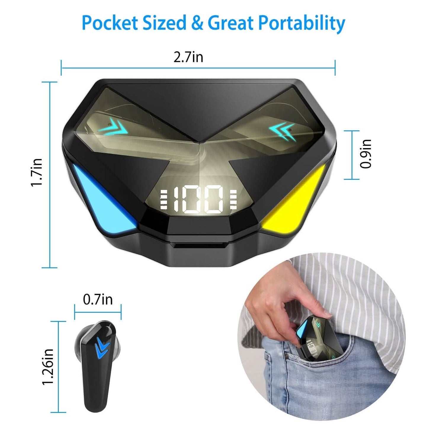Wireless TWS 5.0 In-Ear Headphone Headset with Charging Case Low Latency Game Mode DailySale