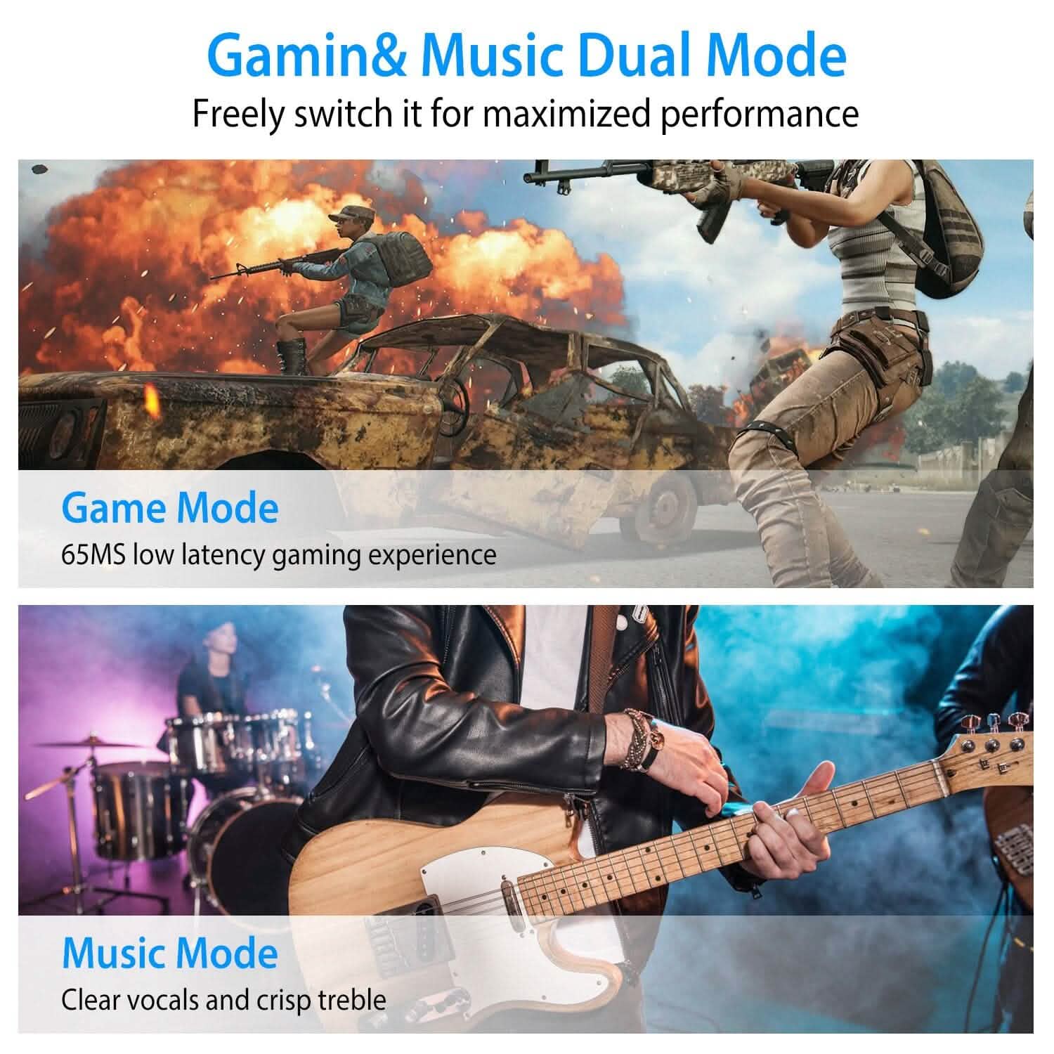 Wireless TWS 5.0 In-Ear Headphone Headset with Charging Case Low Latency Game Mode DailySale