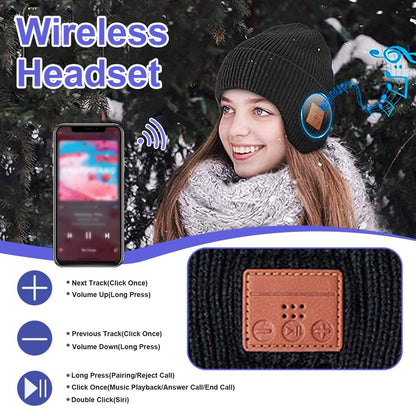Wireless V5.0 Beanie Hat with Headphones USB Rechargeable DailySale