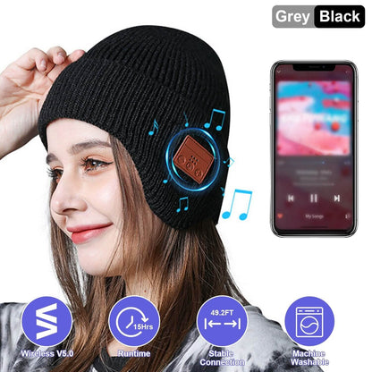 Wireless V5.0 Beanie Hat with Headphones USB Rechargeable DailySale