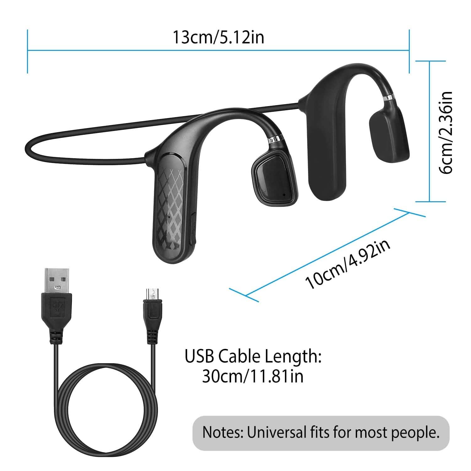 Wireless V5.1 Bone Conduction Earphones with Sensitive Mic DailySale