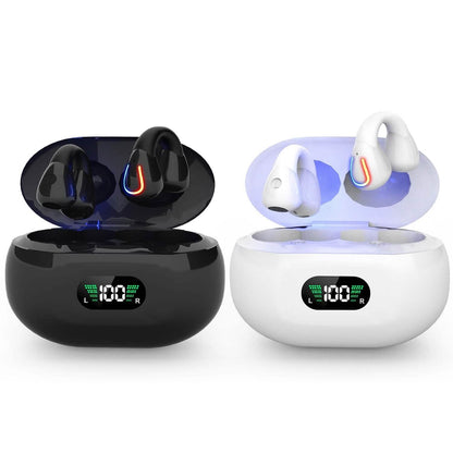 Wireless v5.3 Earbuds Clip-on Open TWS Earphones with Built-in Mic LED Charging Display Case DailySale