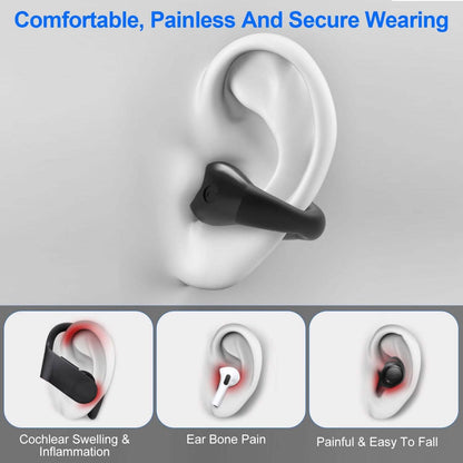 Wireless v5.3 Earbuds Clip-on Open TWS Earphones with Built-in Mic LED Charging Display Case DailySale