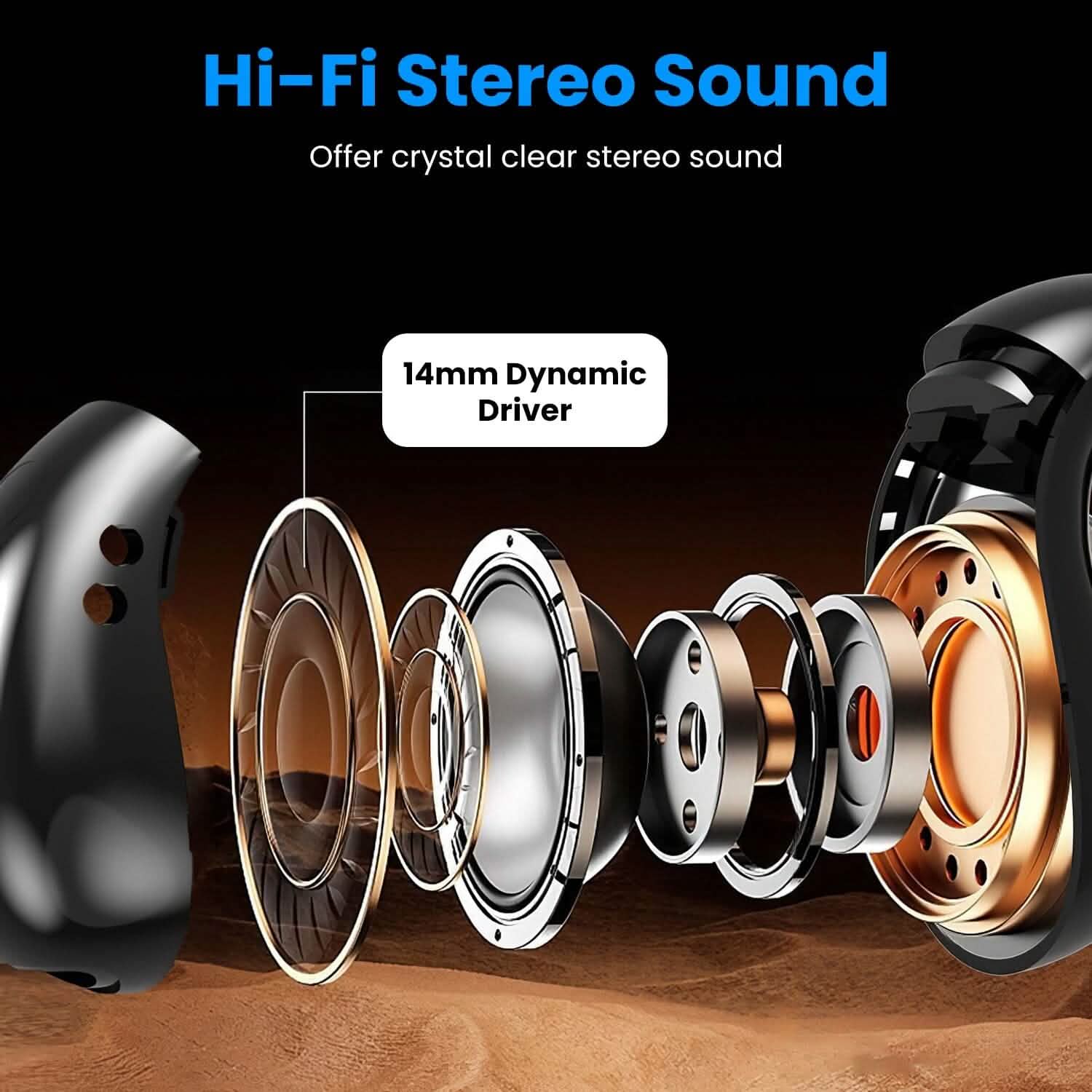 Wireless V5.3 Open Ear Clip Earbuds IPX3 Waterproof Ultra Open Earbuds with LED Display DailySale