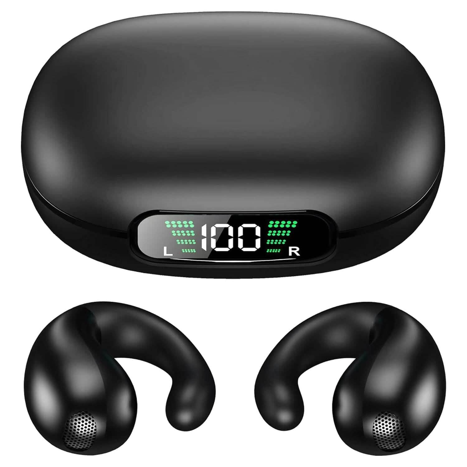 Wireless V5.3 Open Ear Clip Earbuds IPX3 Waterproof Ultra Open Earbuds with LED Display DailySale
