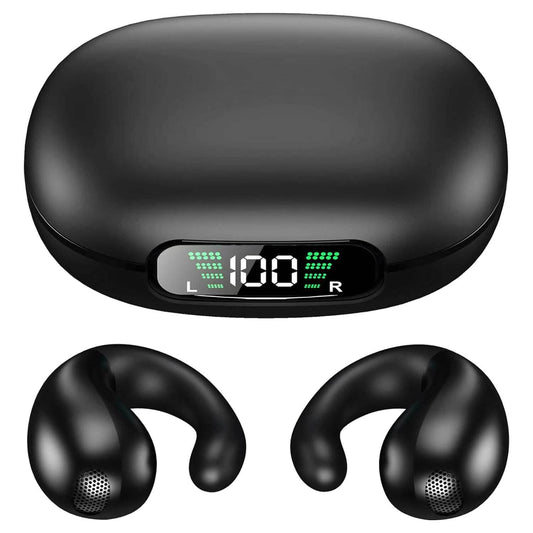 Wireless V5.3 Open Ear Clip Earbuds IPX3 Waterproof Ultra Open Earbuds with LED Display DailySale